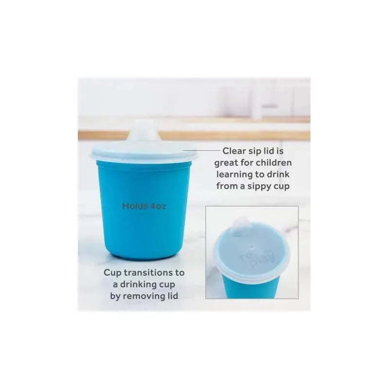 Re Play - 5Pk Tiny Dining Set Feeding Supplies for Babies and Toddlers, Sky Blue Image 3