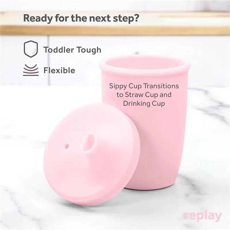 Re Play - 8Oz Sustainables Silicone Sippy Cup for Toddlers, Ice Pink Image 3