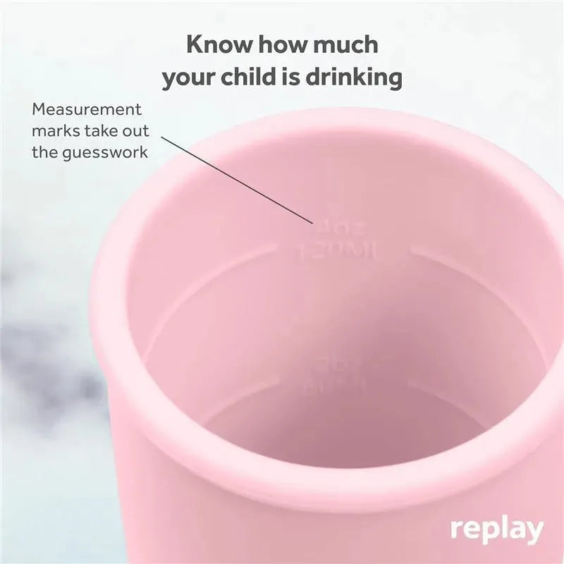 Re Play - 8Oz Sustainables Silicone Sippy Cup for Toddlers, Ice Pink Image 5