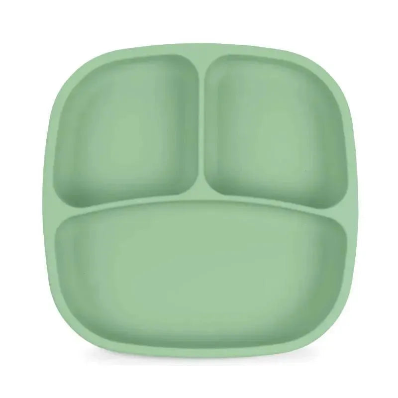 Re Play - Silicone Suction Divided Plate, Sage Image 1