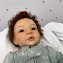 Reborn Baby Doll - White Vinyl & Curly Brown Hair, Shyann Image 1