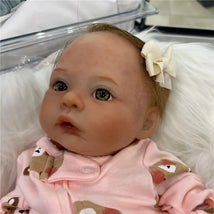 Reborn Baby Doll - White Vinyl & Light Brown Hair, Meadow Image 1