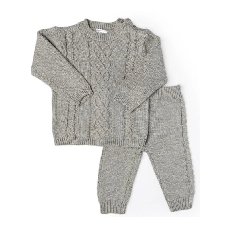 Rose Textile - 2Pk Baby Unisex Grey Knit Set Image 1