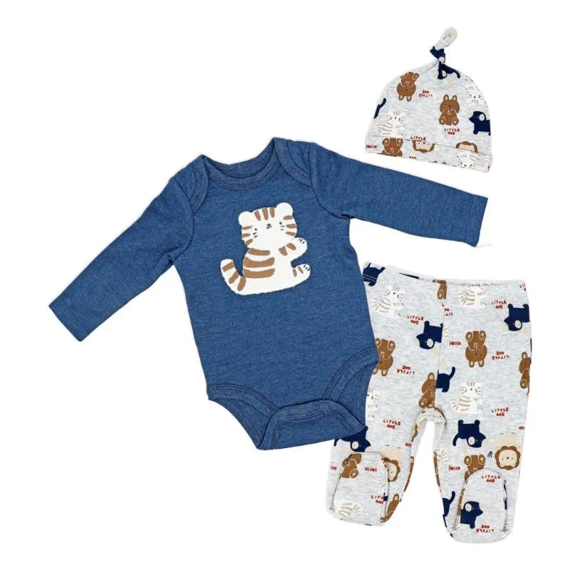 Rose Textile - 3Pk Baby Boys Tiger Footed Set  Image 1