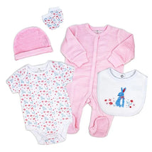 Rose Textile - 5Pk Baby Girls Bunny Velour Set Image 1