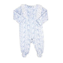 Rose Textile - Baby Girls Blue Floral Sleepsuit Image 1