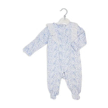 Rose Textile - Baby Girls Blue Floral Sleepsuit Image 2