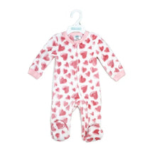 Rose Textile - Baby Girls Pink Hearts Printed Fleece Sleeper Image 2