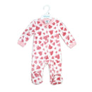 Rose Textile - Baby Girls Pink Hearts Printed Fleece Sleeper Image 2