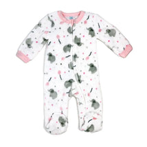 Rose Textile - Baby Girls Printed Fleece Sleeper Pink Elephant Image 1