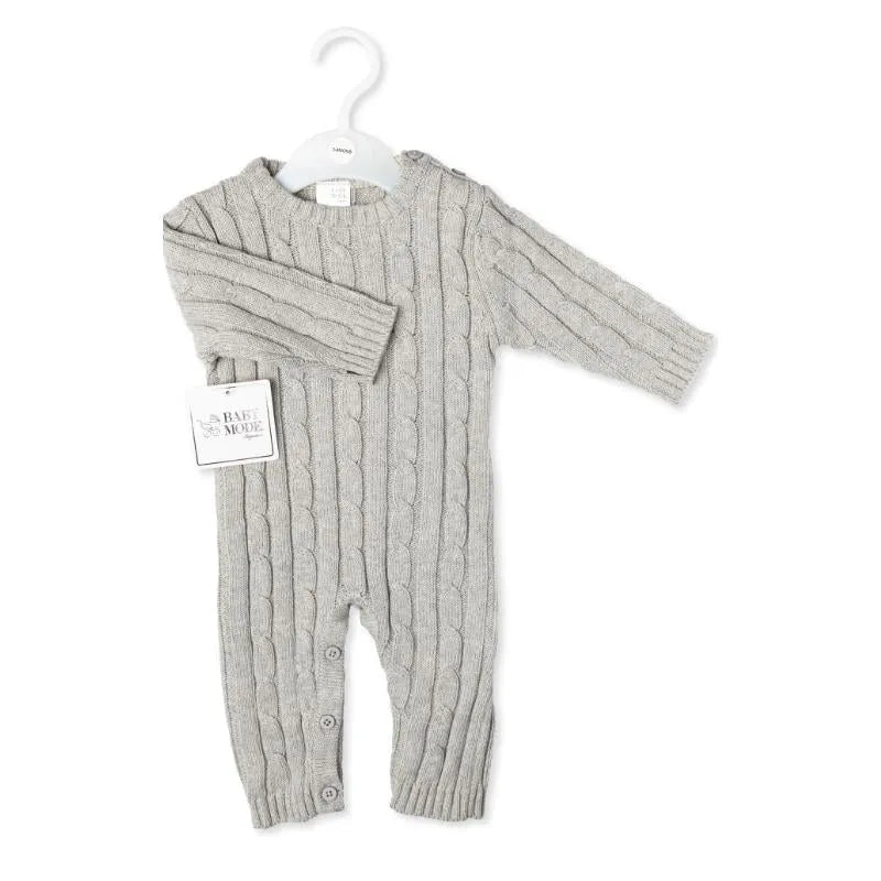 Rose Textile - Baby Unisex Cotton Grey Knit Romper  Image 2