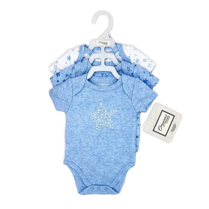 Rose Textiles - 100 % Organic 3 Pk Bodysuit, Blue Image 2