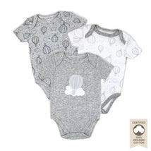 Rose Textiles - 100% Organic 3 Pk Bodysuit, Grey  Image 1