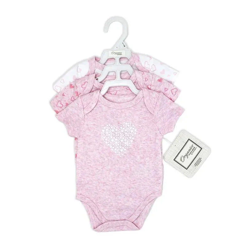 Rose Textiles - 100% Organic 3 Pk Bodysuit, Pink Image 2