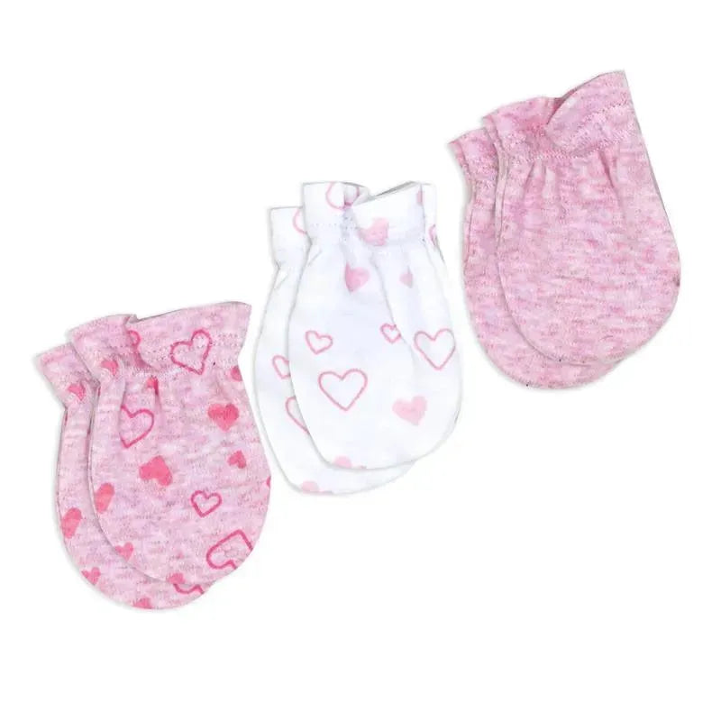 Rose Textiles - 100% Organic Cotton 5 Pack - Hat & Mitt Set, Pink Heart Image 5