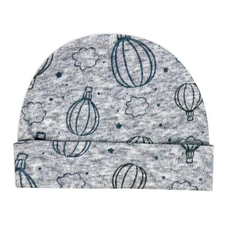 Rose Textiles - 100% Organic Heather Hot Air Balloon Sleeper + Hat, Grey  Image 2