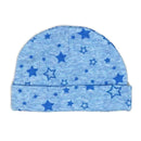 Rose Textiles - 100% Organic Heather Star Sleeper + Hat, Blue  Image 4