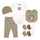 Rose Textiles - 10Pk Neutral Socks Hanging Set, Beige Bear  Image 1