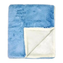 Rose Textiles - 2 Layer Faux Fur Plush Blanket, Blue Image 1