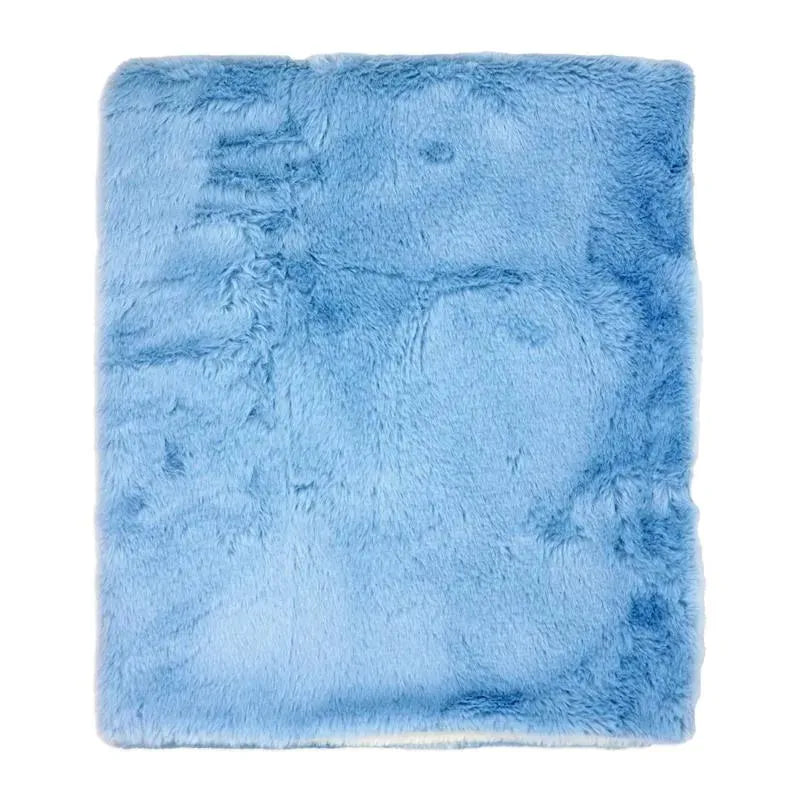 Rose Textiles - 2 Layer Faux Fur Plush Blanket, Blue Image 3