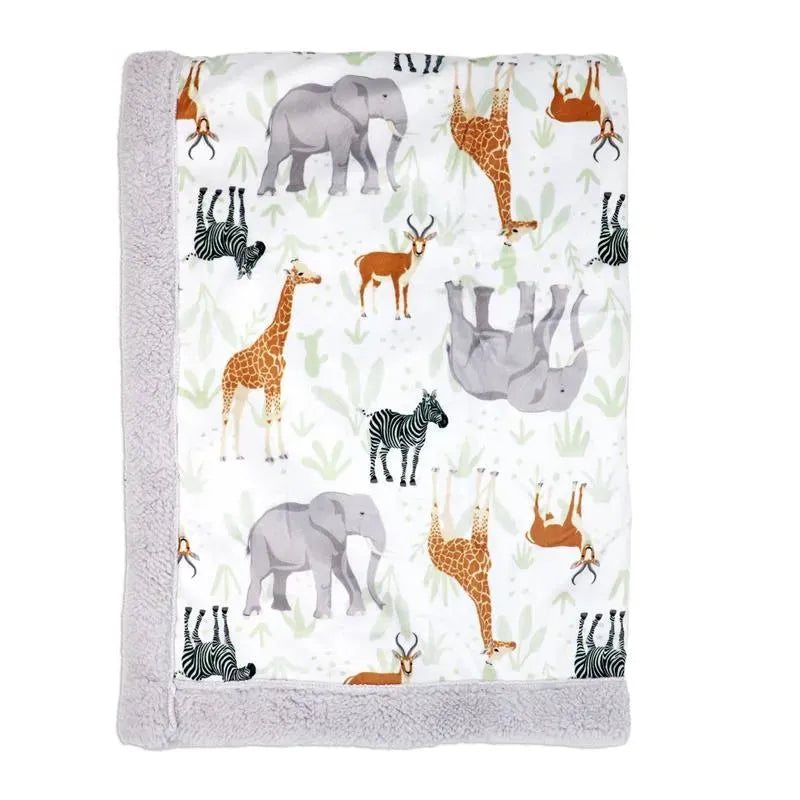 Rose Textiles - 2 Layer Mink Blanket, Sage Safari Image 1