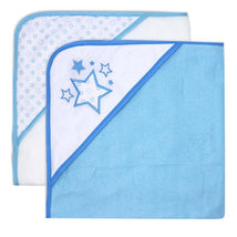 Rose Textiles - 2 Pack Hooded Towel Set, Blue Stars Image 1