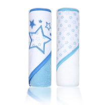 Rose Textiles - 2 Pack Hooded Towel Set, Blue Stars Image 2