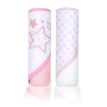 Rose Textiles - 2 Pack Hooded Towel Set, Pink Stars Image 2