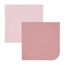 Rose Textiles - 2-Pack Rib Knit Baby Wrap Swaddles, Pink Image 1