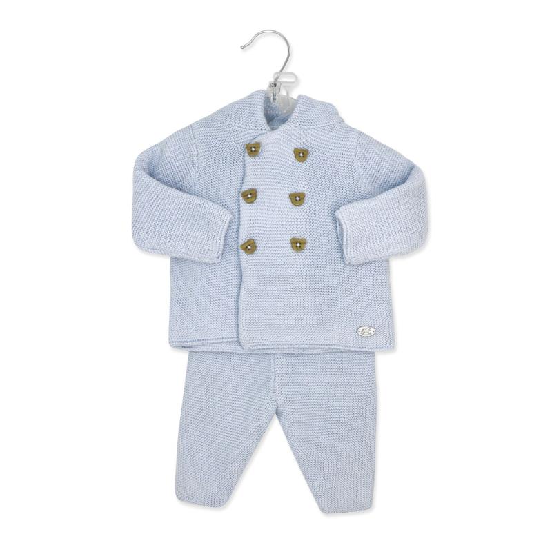 Rose Textiles - 2Pk Baby Boys Hooded Knit Set, Baby Blue Image 2