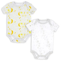 Rose Textiles - 2Pk Baby Neutral Solid Bodysuit, Galaxy Grey Image 1