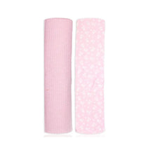 Rose Textiles - 2Pk Pink Floral Knit Swaddles Image 1