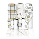 Rose Textiles - 3 Hooded Towels W/ 5 Washcloths, Bear Image 1