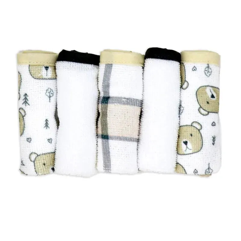 Rose Textiles - 3 Hooded Towels W/ 5 Washcloths, Bear Image 7