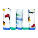 Rose Textiles - 3 Hooded Towels W/ 5 Washcloths:, Green Trucks Image 7