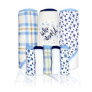 Rose Textiles - 3 Hooded Towels W/ 5 Washcloths, Navy Hello World  Image 1