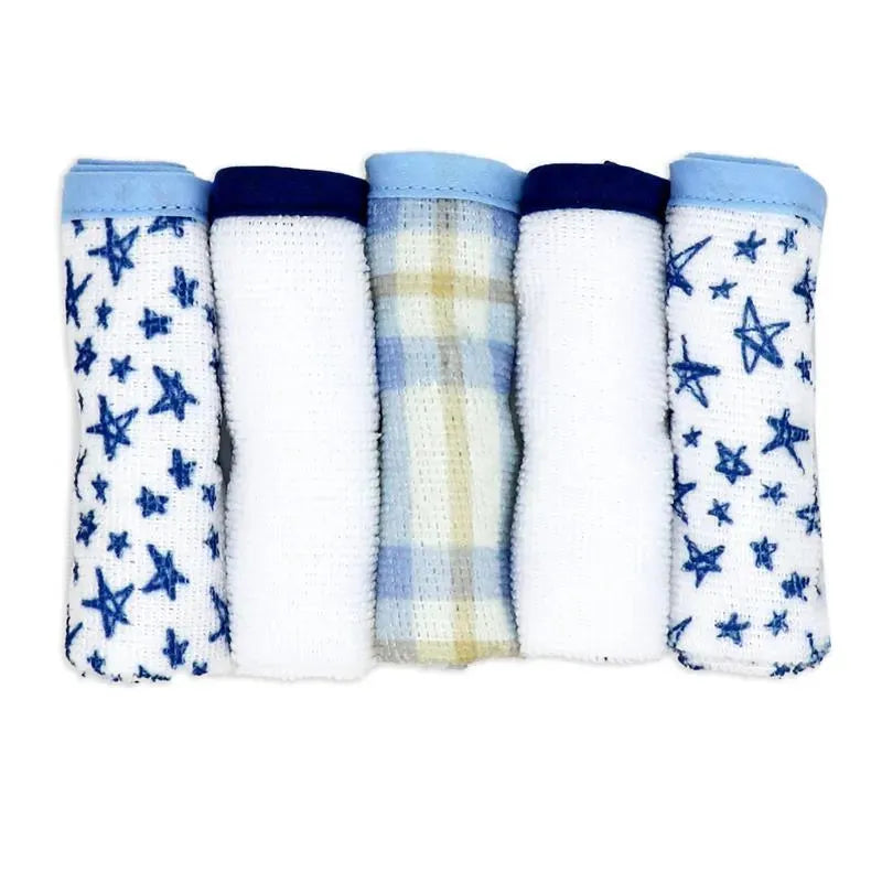 Rose Textiles - 3 Hooded Towels W/ 5 Washcloths, Navy Hello World  Image 4