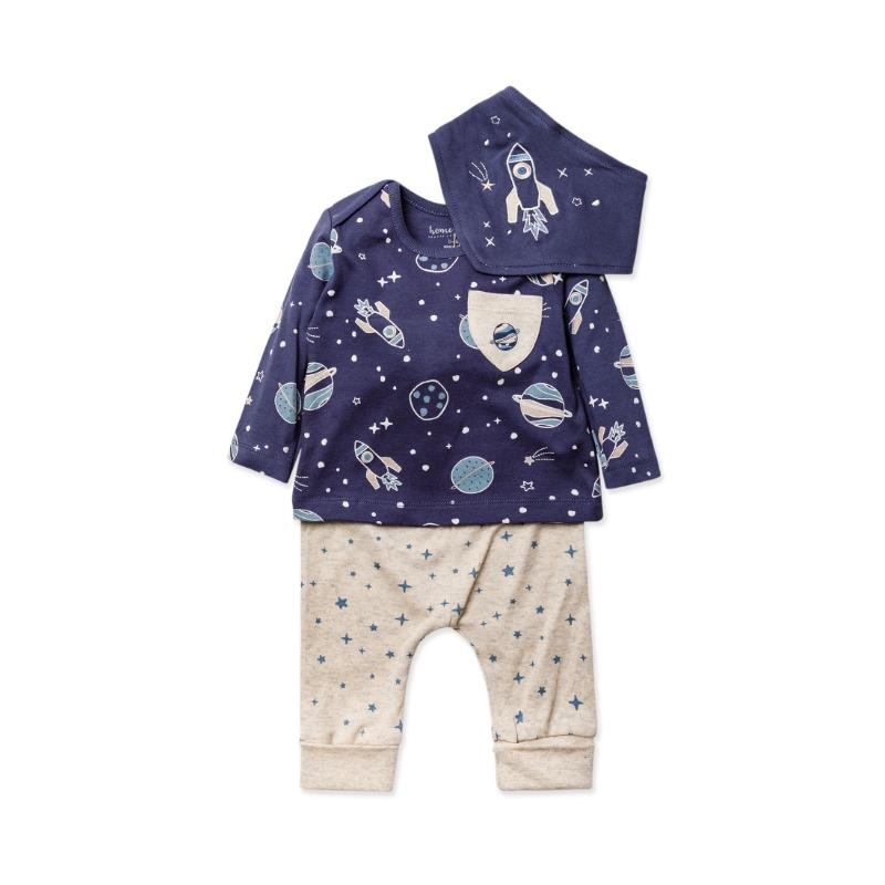 Rose Textiles - 3Pk Baby Boys Jogger Set, Space Navy Image 1