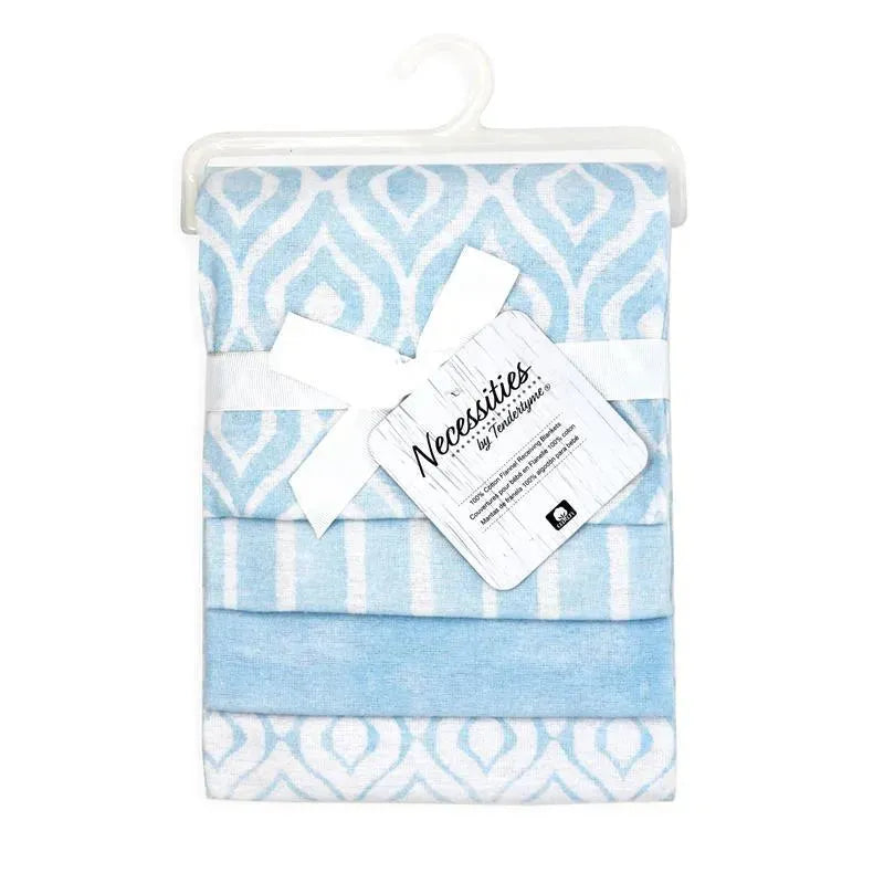 Rose Textiles- 4 Pack Receiving Blanket, Blue Watercolor Image 2