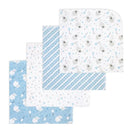 Rose Textiles - 4Pk Receiving Blanket, Blue Elephant & Balloon Image 1