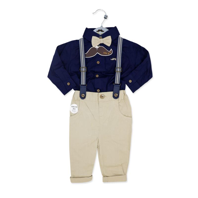 Rose Textiles - Baby Boys Suspender Bowtie Set, Navy Image 2