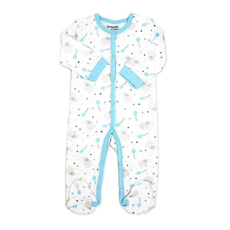 Rose Textiles - Balloon Elephant Interlock Coverall, Blue 0-3M Image 1