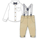 Rose Textiles - Boys Suspender Bowtie Set, Brown Image 1