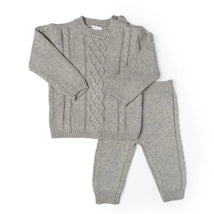 Rose Textiles - Cable Knit Baby Sweater Set, Grey Image 1