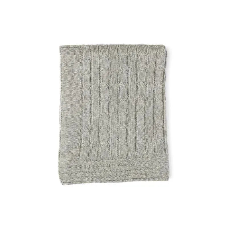 Rose Textiles - Cable Knit Blanket, Grey Image 2