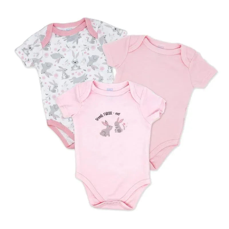 Rose Textiles - Girl's 3 Pack Bodysuit Set, Bunnies  Image 1