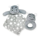 Rose Textiles - Nunu With Ring Rattle, Grey Hippo Image 1