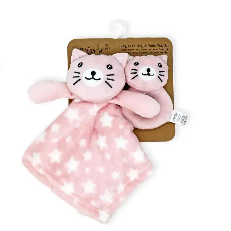 Rose Textiles - Nunu With Ring Rattle, Pink Kitty Image 4