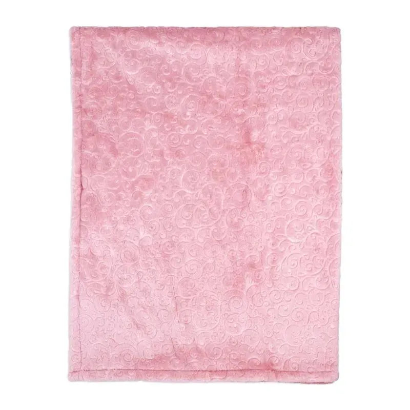 Rose Textiles - Pressed Plush Blanket, Rose Damask Image 1