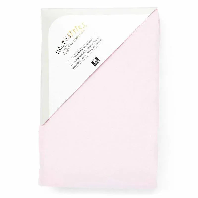 Rose Textiles - Solid Flannel Crib Sheet, Pink Image 3